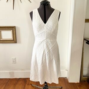 J. Crew White pleated dress, size 8